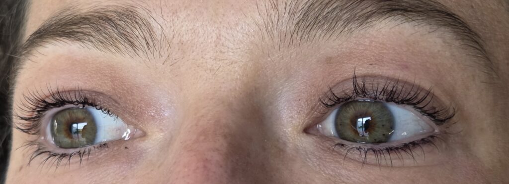 regard rehaussement de cils avec teinture